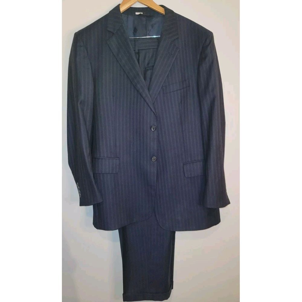 Jos A. Bank Men's 2 Pc Suit 44L‎ Jacket 36W Pant Smooth Soft Wool EUC business